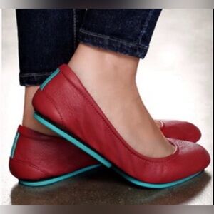 Tieks Red Leather Ballet Flats